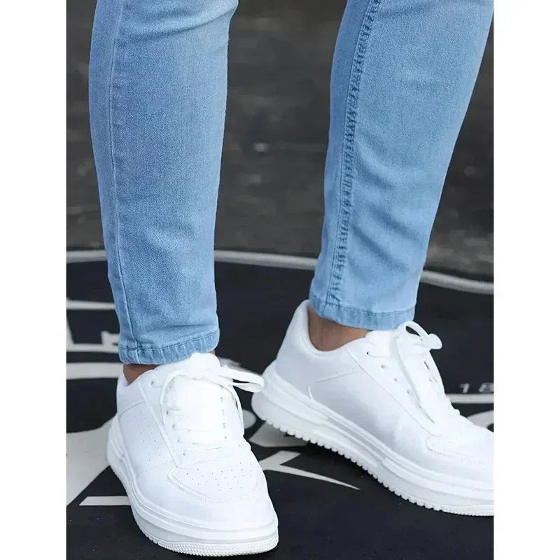 Men Narrow Leg Jeans Male Straight Leg Slim Pencil Denim Pants Classic Casual Daily Stretch Skinny Trousers