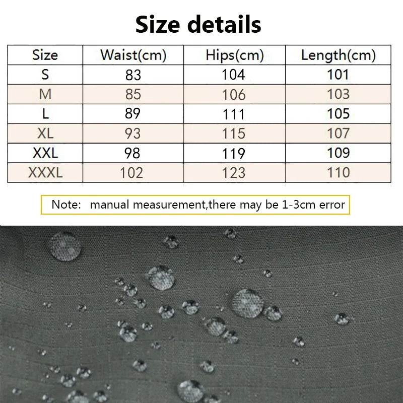 2024 Men's Tactical Pants Outdoor Work Casual Cargo Trousers Waterproof Multi-pocket Wear-Resistant Outdoor Training Trousers