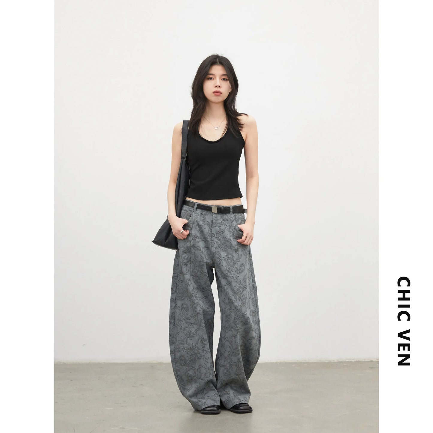 New Women Jeans Loose Casual High Waist Wide Leg Denim Pants Paisley Female Trousers Spring Autumn 2026