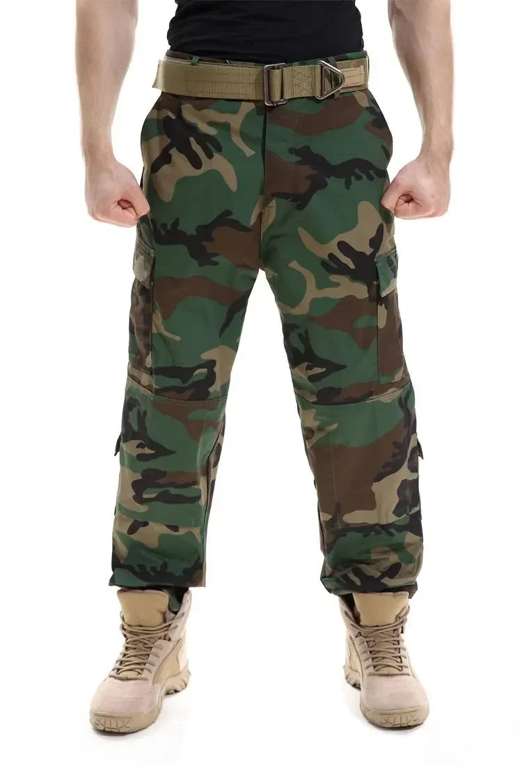 Men's Camouflage Tactical Pants Multi-Pockets Hunting Digital Camo Training  Cargo Pants New Spring  Long Trousers for Men