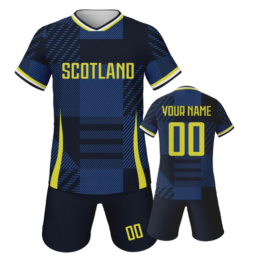 Custom Scotland Soccer Jersey Kids Football Kit Personalized Name Number Youth Team Uniform Quick-Drying Sportswear 3-14Y