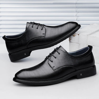 New Mens Formal Business Oxford Shoes Classic Leather Dress Shoes Wedding Office Casual Footwear Derby Shoes Male Sneakers