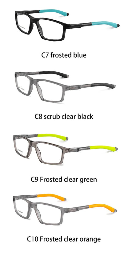 Geometry Sports Men Women Running Anti-dropout Reading Glasses TR90 Prescription Anti Blue Light Myopia Customized 9804