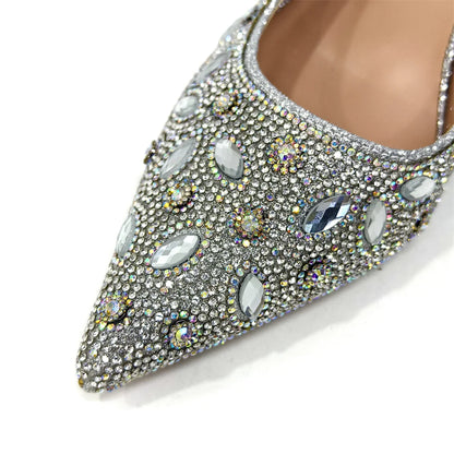 2025 Newest INS Style Black Color Elegant High Heels Nigeria Popular Design African Ladies Shoes And Bag Set For Party