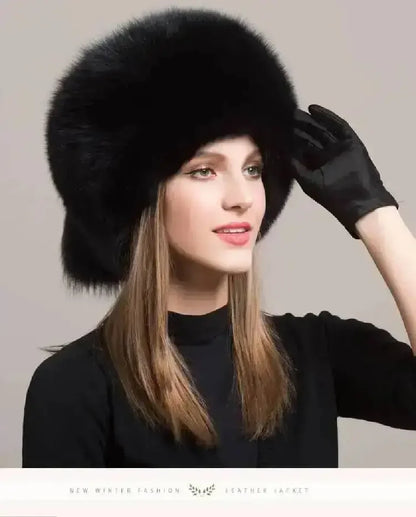 Real Fox Fur Hat For Women Winter Ear Protection Genuine Fur Hat Russian Natural Fur Bomber Hat Outdoor Thicken Warm Fur Caps