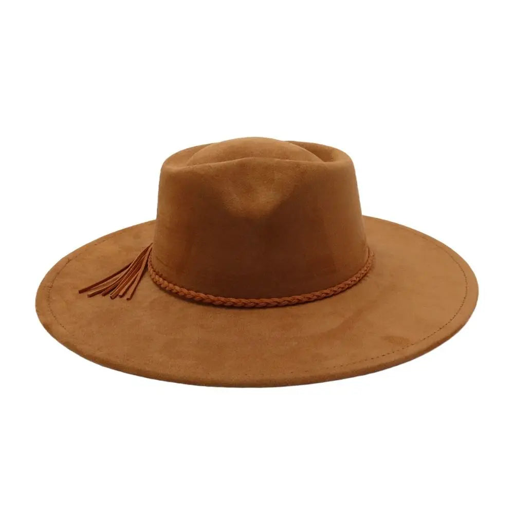 High Quality Heart Design Vegan Suede Hat Wide Brim Blank Style Wide Brim Hat Fedora Hat