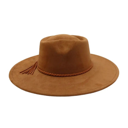 High Quality Heart Design Vegan Suede Hat Wide Brim Blank Style Wide Brim Hat Fedora Hat