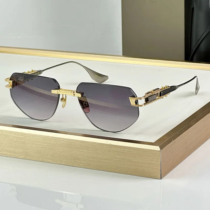 Rimless 164 Grand-imperyn Luxury Sunglasses Irregular Square Alloy High Quality Gradient Classicla Boundless UV400 Outdoor Gafas