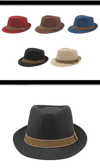Middle-aged and Elderly MenHats Retro Jazz Hats Fashion Beach Hats Sun Visor Hat Women in Summer.