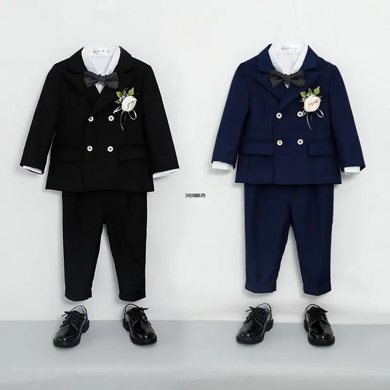 Little Boys Wedding Suit Children Photography Dress Kids Stage Performance Formal Blazer Suit Baby Birthday Ceremony Costume