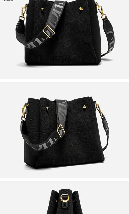 Fashion Party Multifunctional Occasion Handbag Classic Retro New Solid Color Letter Design Women's Shoulder Bag