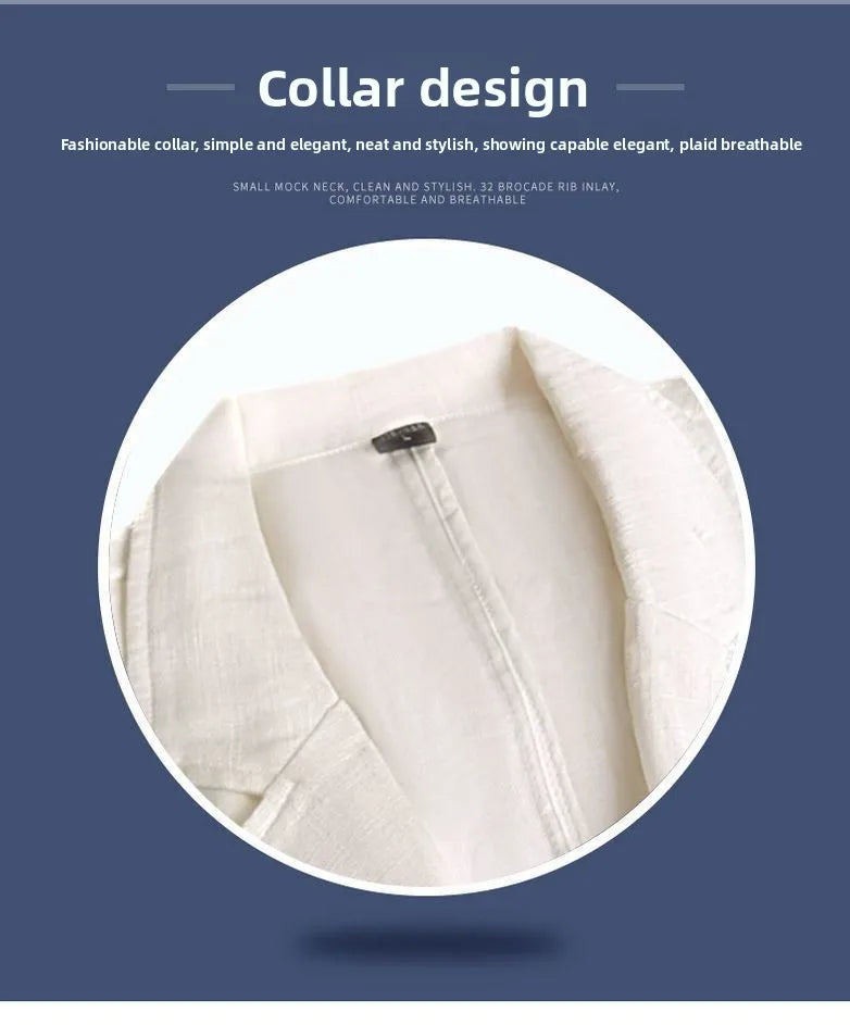 Linen Sun Protection Jacket Blazer - Men Fashionable Business Travel Wedding Versatile Casual Lightweight Cool Breathable Blazer