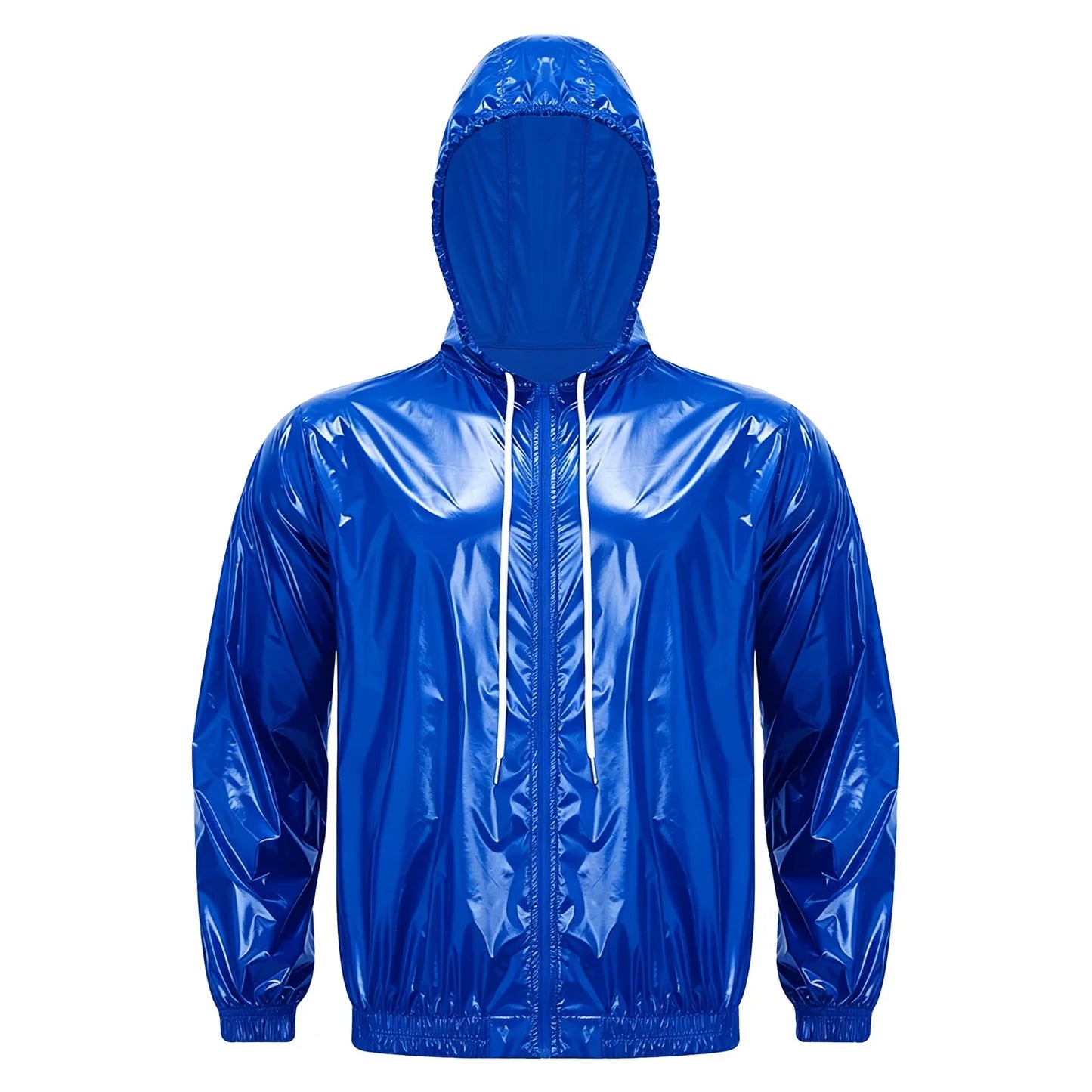Mens Waterproof Hooded Jacket Tops Breathable Raincoat Waterproof Windproof Outdoor Biking Fishing Jacket Hood Outerwear