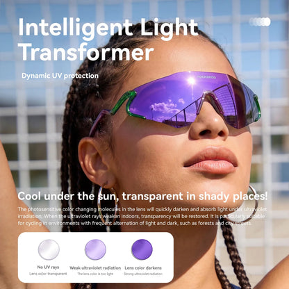 Photochromic Cycling Glasses Windproof Dustproof UV400 Protection Glasses Cycling Outdoor Sports Sunglasses Unisex