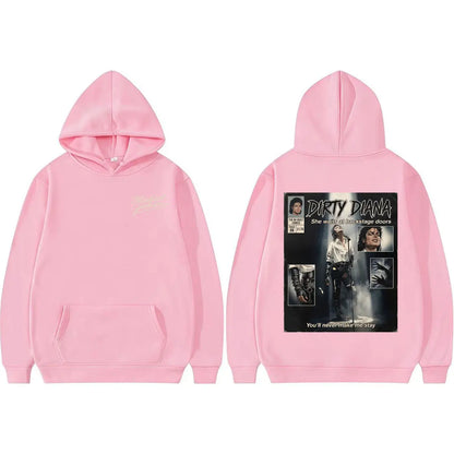 Michael Jackson Dirty Diana Hoodie King of Pop Bad Era Rock Sweatshirts Men Women Fashion Hip Hop High Quality Hoodie Streetwear