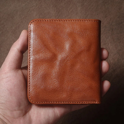 Genuine Leather Wallet High Quality Multi-Card Slots Ultra Slim Lightweight Credit Card Holder Men Women Bifold Money Clip