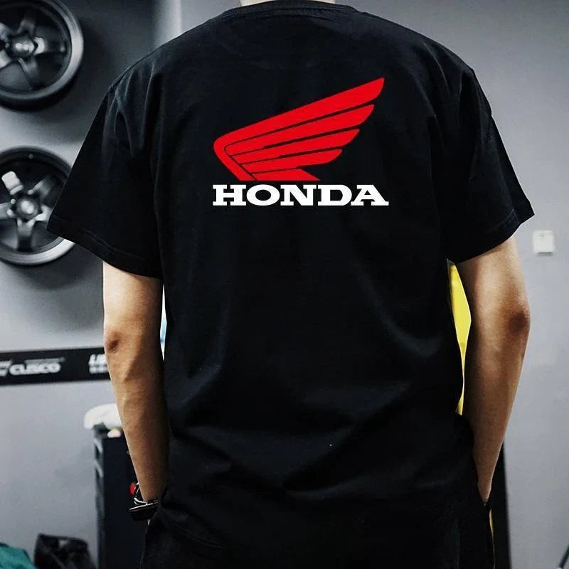 Men's and Women's T-shirts Summer Locomotive Motorcycle Rider Riding CBR Gold Wing Racing Short-sleeved Cultural Shirt Ins