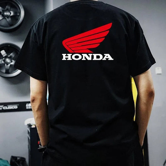Men's and Women's T-shirts Summer Locomotive Motorcycle Rider Riding CBR Gold Wing Racing Short-sleeved Cultural Shirt Ins