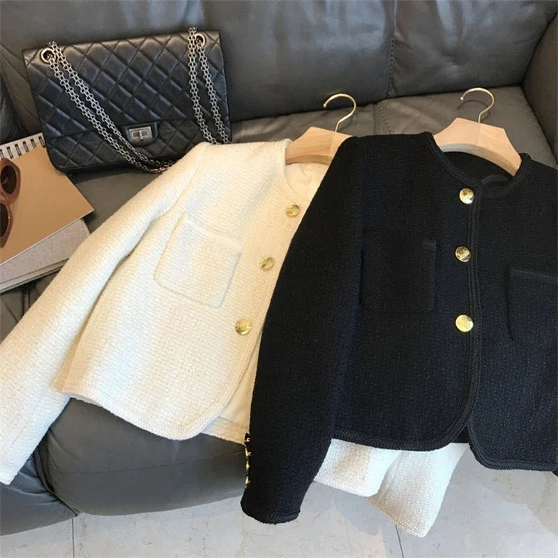 Women's Suit Coat 2025 Spring Autumn Temperament Versatile Ladies Woolen Blazer Jacket Casual Loose Lady Blazer Outerwear