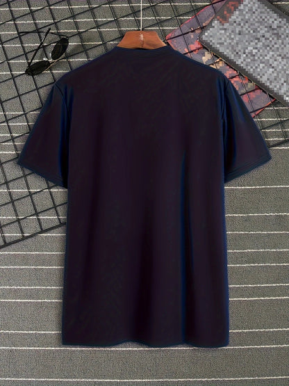 Men's summer 100% pure cotton fashionable casual loose sports Brooklyn pattern printed round neck short sleeved T-shirt top