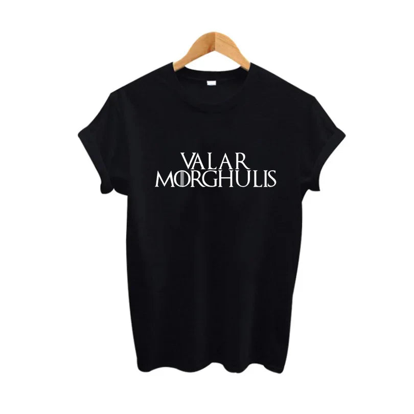 Came Of Thrones TV Show T-Shirt Summer Funny Women Letters Printing Tshirts Harajuku Valar Morghulis T Shirt Oversized Tees Tops