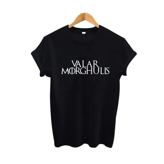 Came Of Thrones TV Show T-Shirt Summer Funny Women Letters Printing Tshirts Harajuku Valar Morghulis T Shirt Oversized Tees Tops
