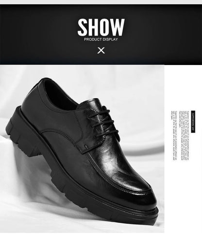 Men Dress Elevator Shoes Platform Breathable Lift Casual Business Luxury Genuine Leather Heightening Shoes5/8/10CM Taller Male