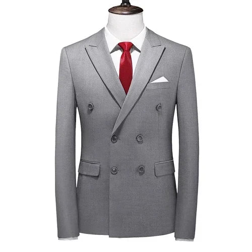 2025 Brand Fashion Men Double Breasted Tuxedo Business Suit/Male Slim Fit  Korean Casual Clothing/Men's Casual Jacket Blazers