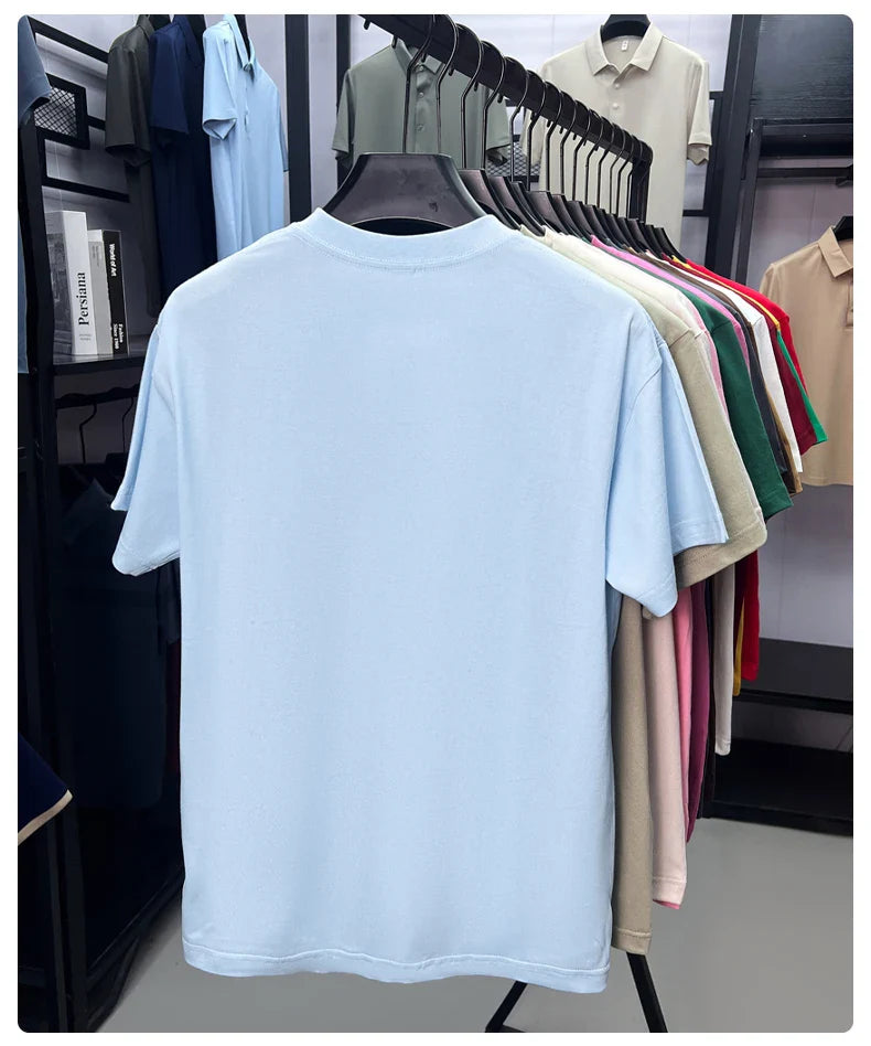 100% cotton high-end short sleeve T-shirt summer designer brand pony embroidery round neck top fashion casual golf men's wear