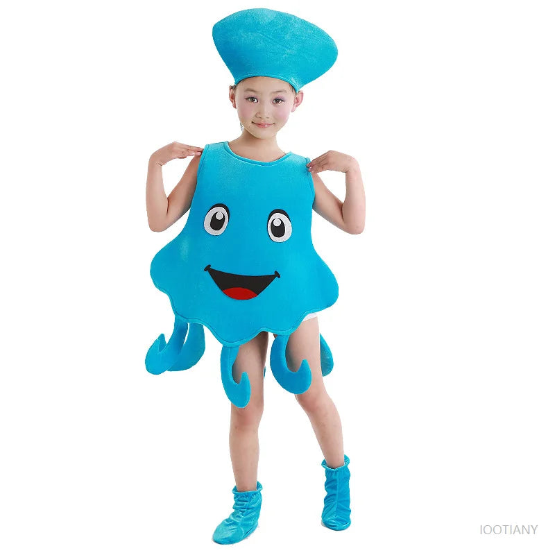 Children's Adorable Marine Animal Costumes Ocean-themed Party Outfits Starfish And Lobster Costumes Stage Performance Attire