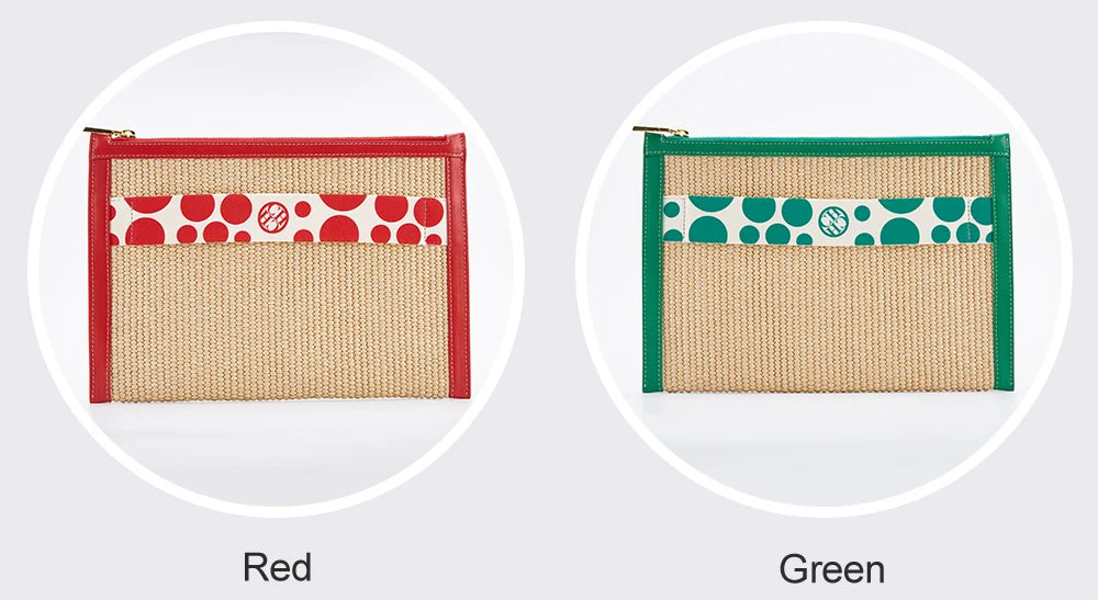 Handmade Woven Clutch Bag Ribbon Embellished Niche Style Clutch Bag