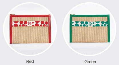 Handmade Woven Clutch Bag Ribbon Embellished Niche Style Clutch Bag