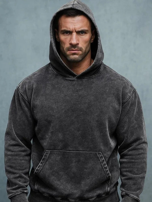 2025 New High Street Sweater Heavy Wash Loose American Retro Hooded Jacket Handsome Lazy Style Senior