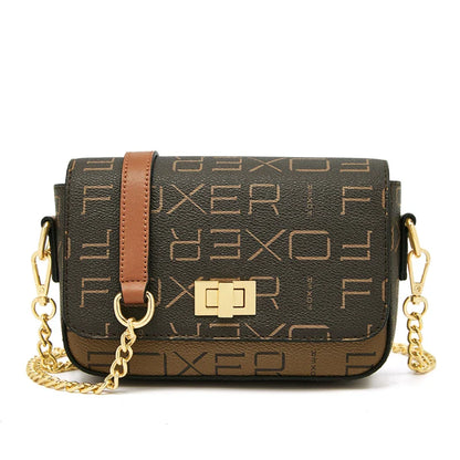 Vintage Monogram Chain Crossbody Bag for Women Luxury Designer Small Square Shoulder Bag Ladies Fashion Handbag