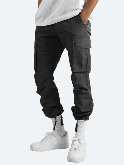 American Men Cargo Pants Casual Work Trousers Multi-pocket Workwear Straight Pants Spring Autumn Lightweight Fashion Streetwear