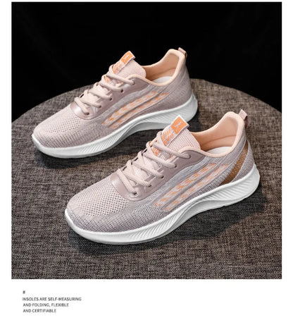 Women's Breathable Mesh Sneakers Platform Sole Korean Style Spring Casual Sports Shoe Plus Size Orthopedic  Height Walking Shoes