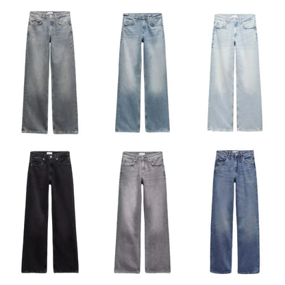 Z1975 straight height waist long jeans 2025 ETJ Autumn/Winter New Wash Product y2k Classic  Jeans for women
