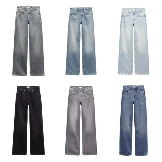 Z1975 straight height waist long jeans 2025 ETJ Autumn/Winter New Wash Product y2k Classic  Jeans for women