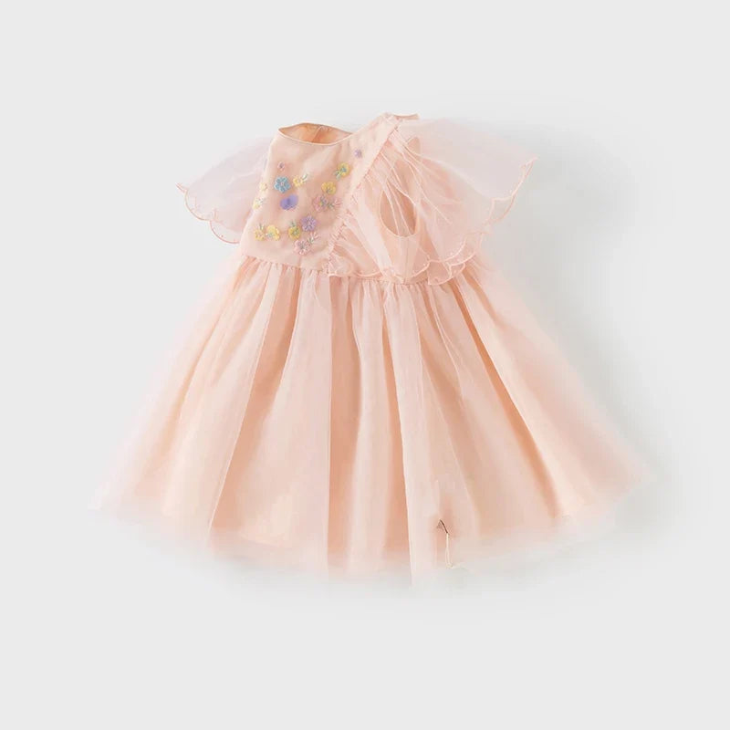 Girls Baby Princess Dress Summer Sweet Cute Embroidery Children Mesh Elegant Dress Party Outdoor Gentle DB2251139