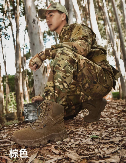 New Men Tactical Boots Ankle Waterproof Desert Hunting Hiking Shoe Unisex Lace Up Male Army Boot Brand Motorcycle Climbing Shoes