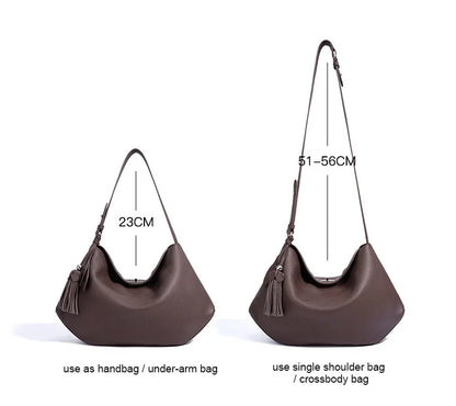 2026 Hot Top Grain Leather Spacious Tote Bag Fashionable Underarm Single Shoulder Crossbody Bag Women Chic Shopping Hobo Handbag