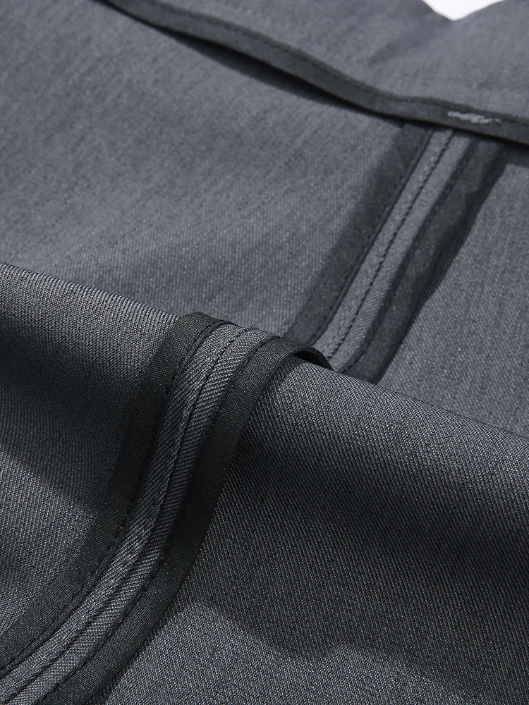 2023 New Autumn Casual Pants Men Korean Fashion Banded Waist Stretch Wide Leg Pleated Suit Slacks Straight Loose Drape Trousers