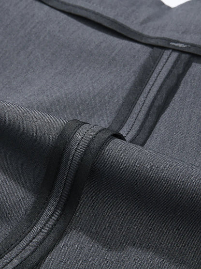 2023 New Autumn Casual Pants Men Korean Fashion Banded Waist Stretch Wide Leg Pleated Suit Slacks Straight Loose Drape Trousers