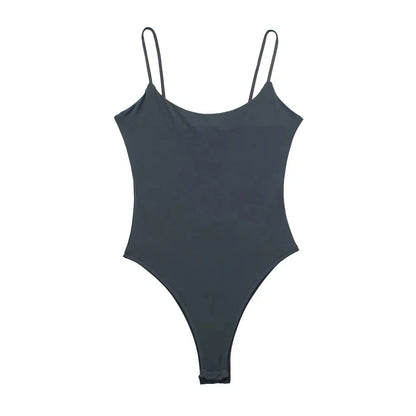 Skinny Bodysuits for Women, Backless, Thin Straps, Snap-button, Female Playsuits, Sexy Fashion