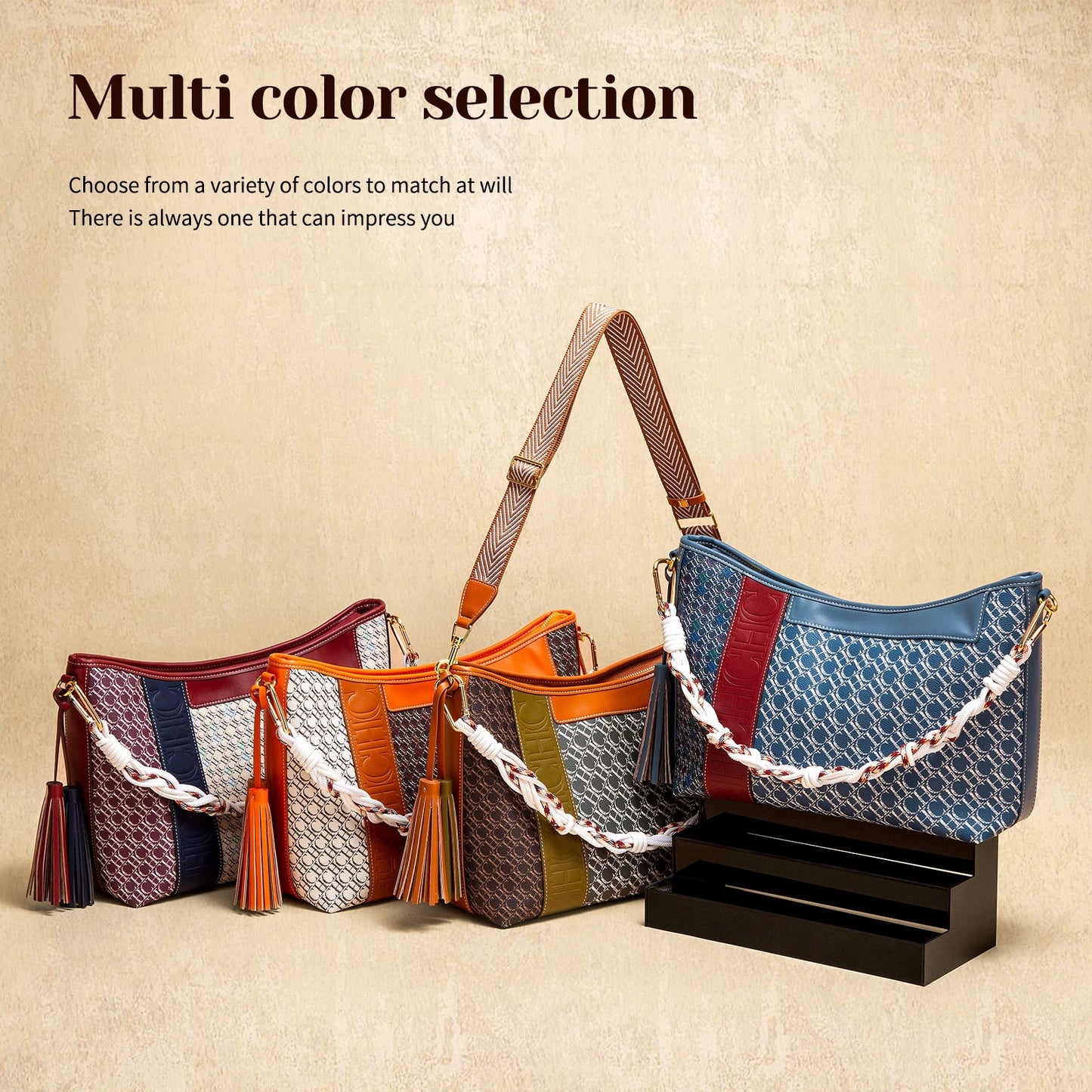 Large Capacity Commuter Women's Bag Women's Tote BagNew Splicing Design Dual Purpose Shoulder Bag