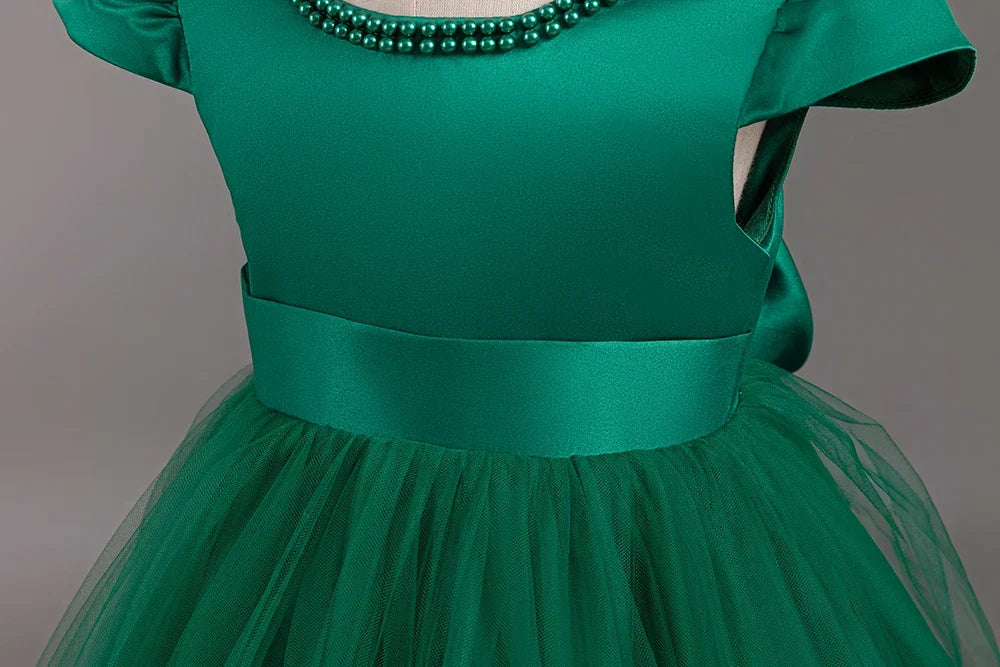 Girls Flower Embroidery Party Dresses Kids Summer Formal Holiday Birthday Gown Kids Trailing Evening Princess Clothes 1-6