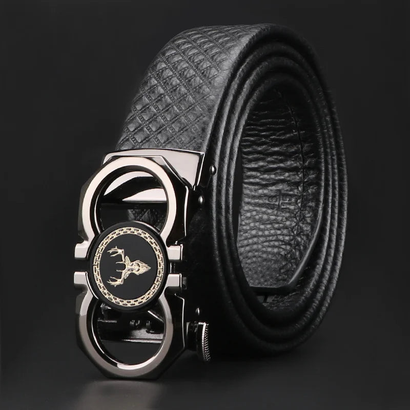 Ratchet Belt For Men - Top Grain Leather Cowhide Men's Belt 1 3/ 8" For Dress Pants - Adjustable Belt, Father's Day Gift