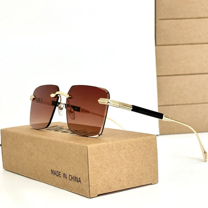 2024 Fashion Sunglasses For Men Luxe Rimless Sunglasses Women Trendy Vintage Glasses Lunette Soleil Femme Gafas De Sol Hombre
