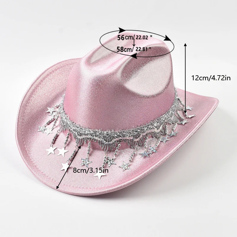 Women Sequin Fedora Hat With Rhinestone Ribbons Fashion Festival Party Wedding Dress Hats Cowgirl Jazz Cap