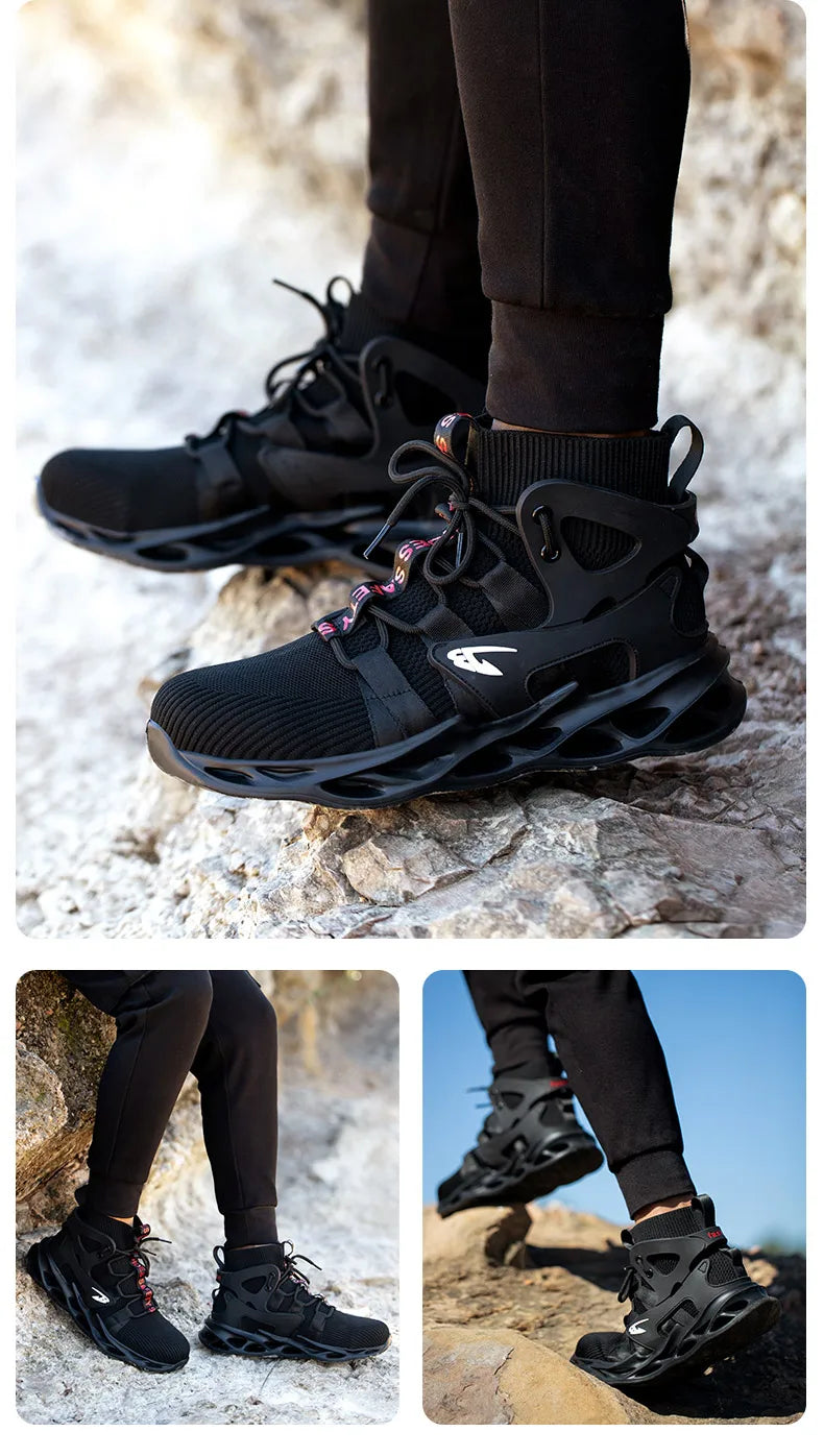Construction Work Shoes Slip Resistant Lightweight Breathable Sneakers for Men Protection Safety Shoes Work Hiker Boots